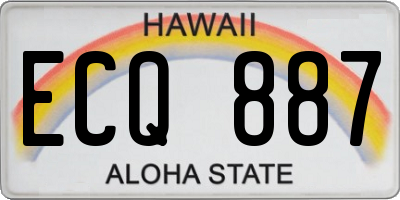 HI license plate ECQ887