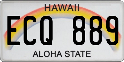 HI license plate ECQ889