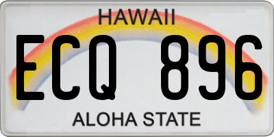 HI license plate ECQ896