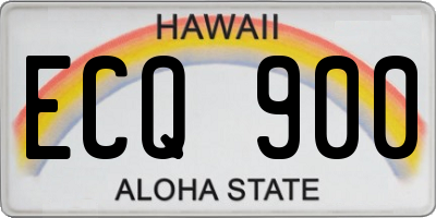 HI license plate ECQ900