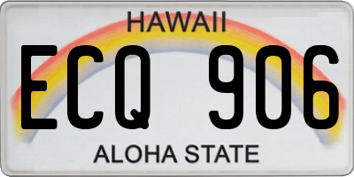 HI license plate ECQ906