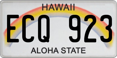 HI license plate ECQ923