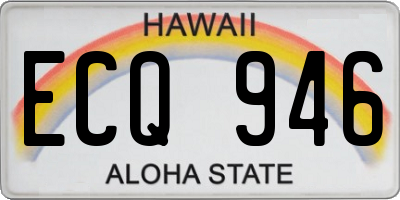 HI license plate ECQ946