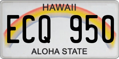 HI license plate ECQ950