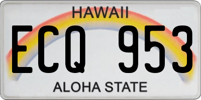 HI license plate ECQ953