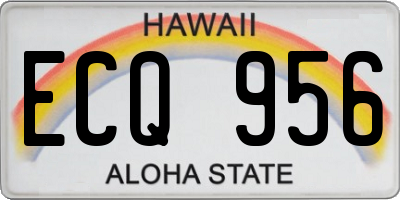 HI license plate ECQ956