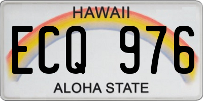 HI license plate ECQ976