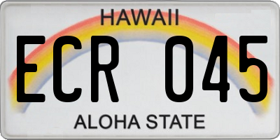HI license plate ECR045