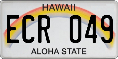 HI license plate ECR049