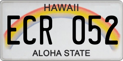 HI license plate ECR052
