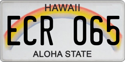 HI license plate ECR065