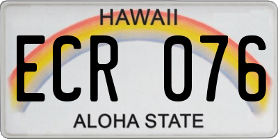 HI license plate ECR076