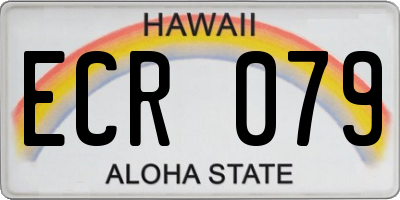 HI license plate ECR079
