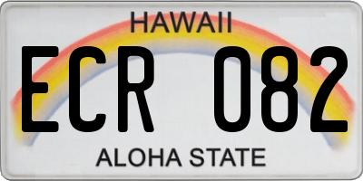 HI license plate ECR082
