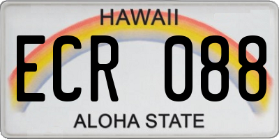 HI license plate ECR088