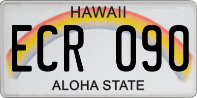 HI license plate ECR090
