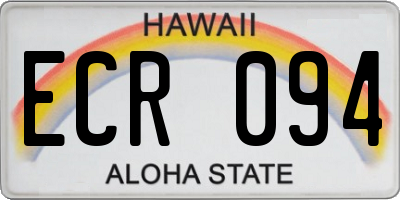 HI license plate ECR094