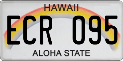 HI license plate ECR095