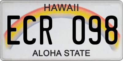 HI license plate ECR098