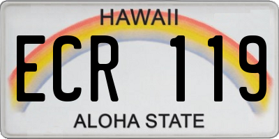 HI license plate ECR119