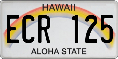 HI license plate ECR125