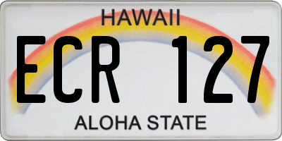 HI license plate ECR127
