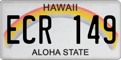 HI license plate ECR149