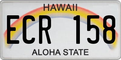 HI license plate ECR158