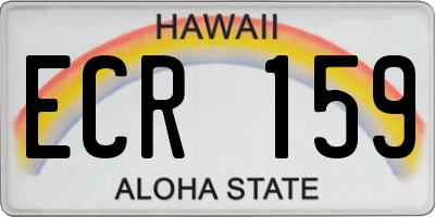 HI license plate ECR159