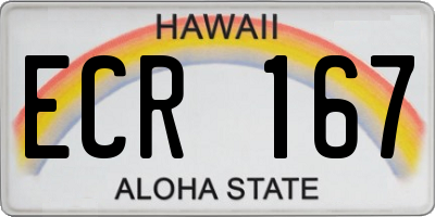 HI license plate ECR167