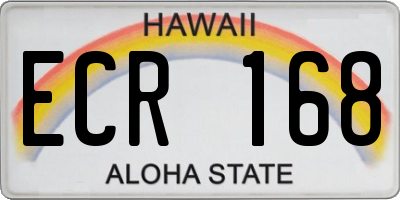 HI license plate ECR168