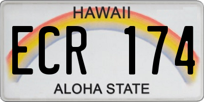 HI license plate ECR174
