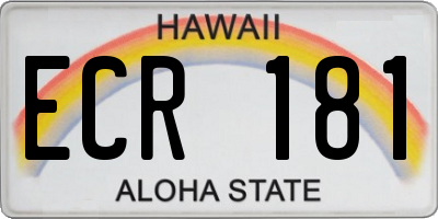 HI license plate ECR181