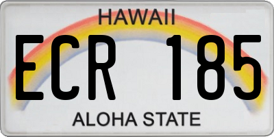 HI license plate ECR185