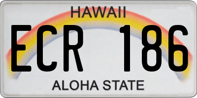 HI license plate ECR186