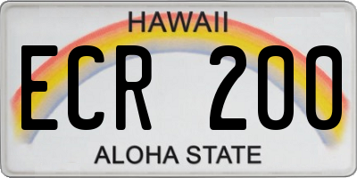 HI license plate ECR200