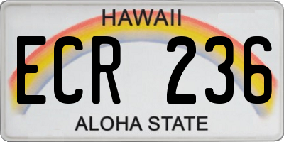 HI license plate ECR236
