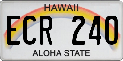 HI license plate ECR240