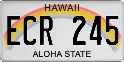 HI license plate ECR245