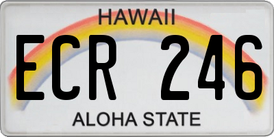 HI license plate ECR246