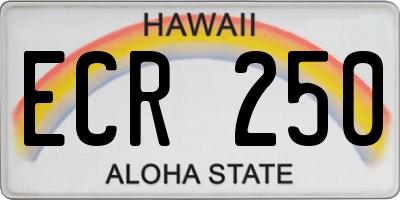 HI license plate ECR250