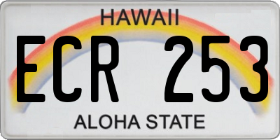 HI license plate ECR253