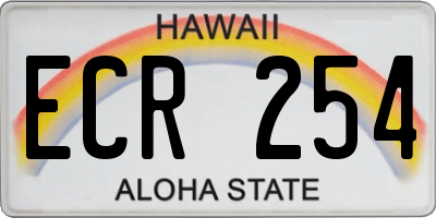 HI license plate ECR254