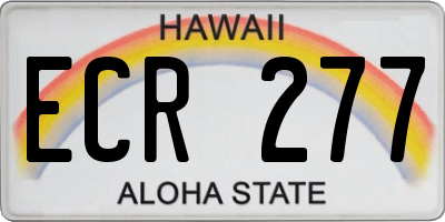 HI license plate ECR277