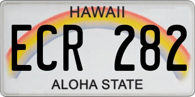 HI license plate ECR282