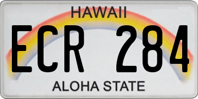 HI license plate ECR284