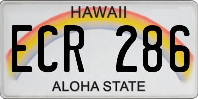 HI license plate ECR286