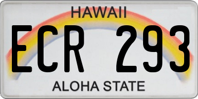 HI license plate ECR293