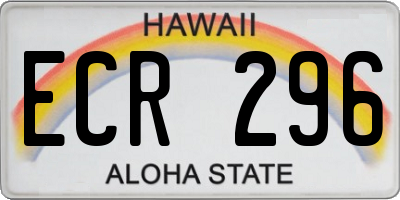 HI license plate ECR296