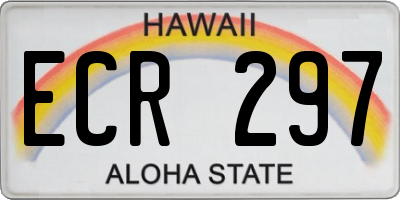 HI license plate ECR297